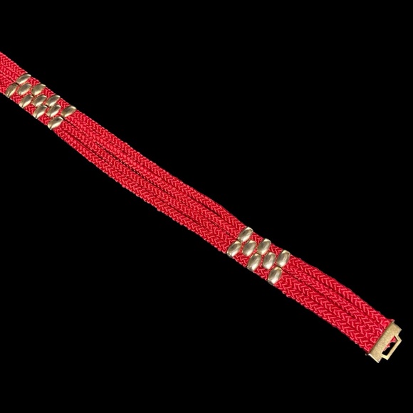 Vintage Yen China House Braided Rope Enamel Buckle Red main image 11